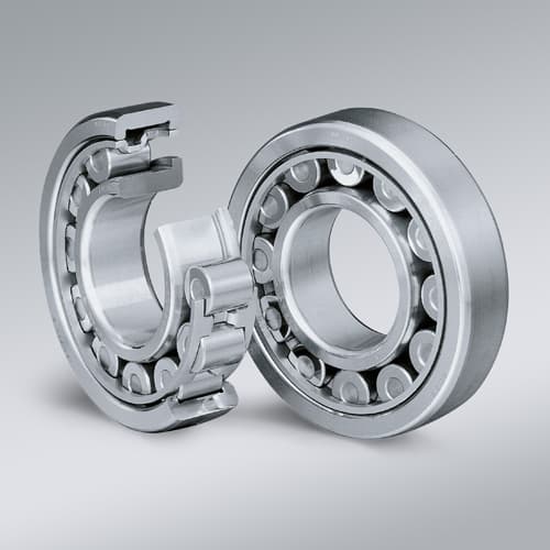  Hình ảnh Vòng bi đũa trụ làm từ thép chịu lực chất lượng cao với các loại vòng cách khác nhau (thép, đồng, nhựa).