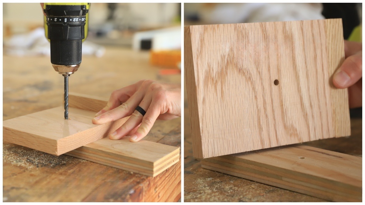 Sử dụng ván lót (backing board) để chống sứt mẻ mặt sau khi khoan gỗ.