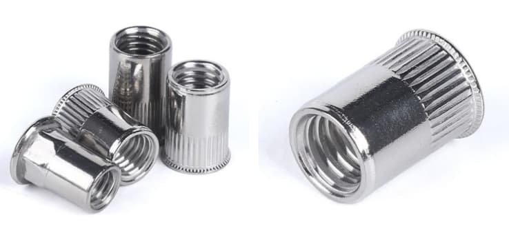 Tán rút thép mạ kẽm kém chống ăn mòn hơn inox, chỉ dùng cho tấm mỏng dưới 3.5mm.