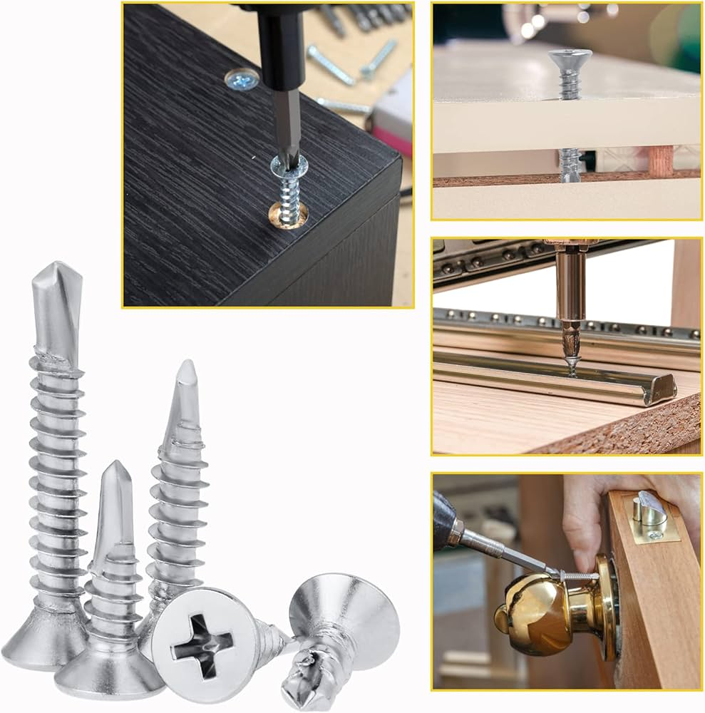  Ứng dụng của Vít Đuôi Cá COL Inox 410 trong xây dựng, công nghiệp ô tô, nội thất và trang trí, cơ khí chế tạo và điện tử.