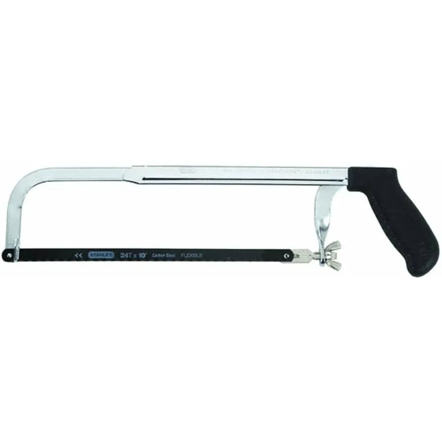 Cưa tay Stanley với lưỡi thép carbon sắc bén, phù hợp cắt gỗ và kim loại trong cơ khí.