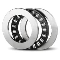 Hình ảnh vòng bi đũa chặn trục (Cylindrical Roller Thrust Bearing) với các con lăn trụ và vòng đệm phẳng.