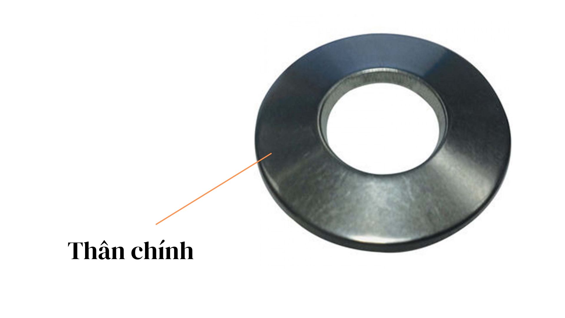 Bản vẽ kỹ thuật Lông Đền Lò Xo Đĩa với thông số đường kính trong, ngoài, độ dày và độ cong.