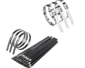  Dây rút thép bọc nhựa Inox 304 bọc PVC đen, chống ăn mòn và cách điện hiệu quả.