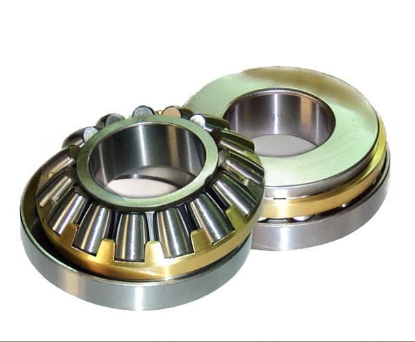 Vòng bi tang trống chặn trục (Thrust Spherical Roller Bearing) chuyên chịu tải dọc trục nặng.