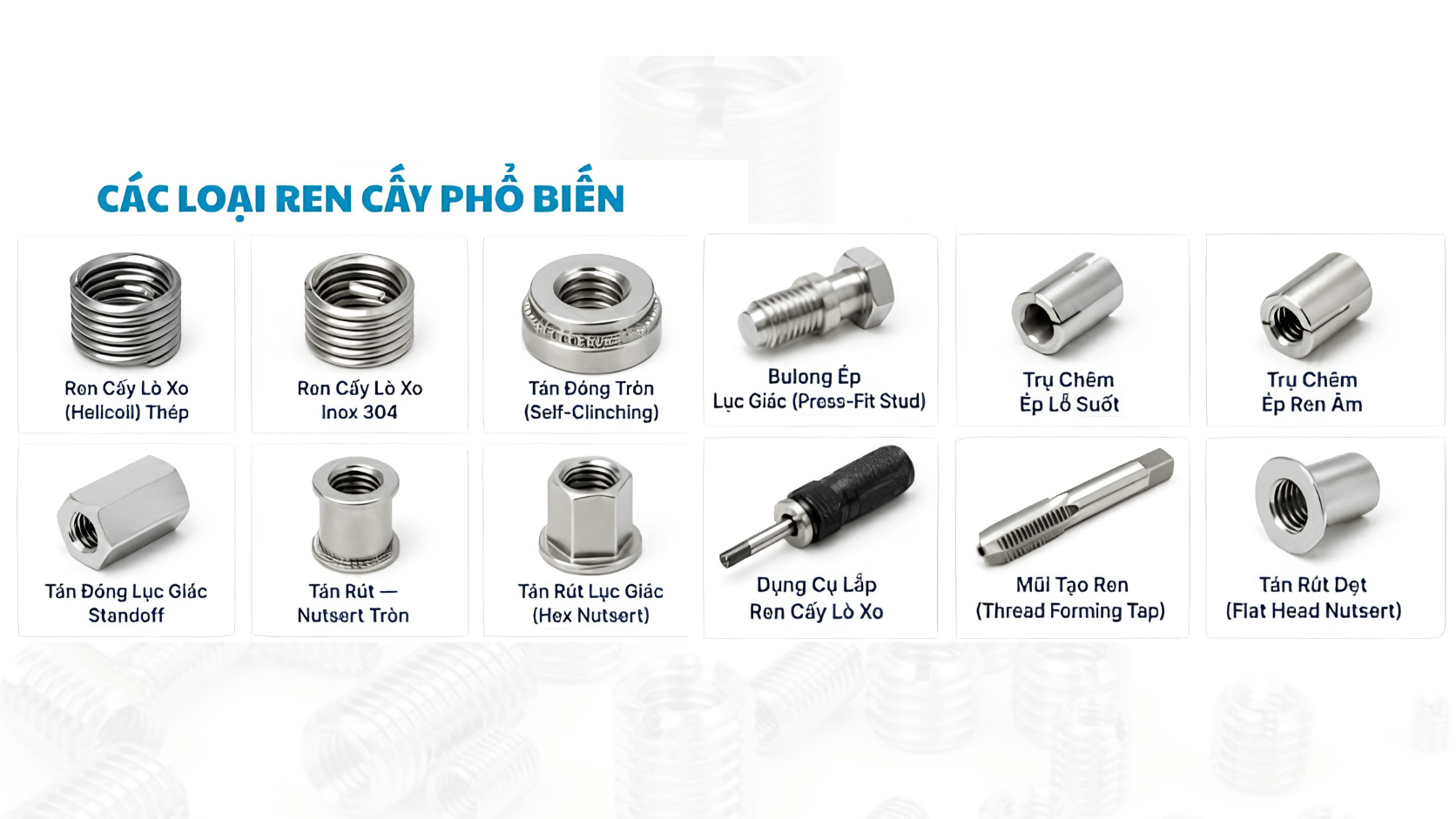 các loại ren cấy phổ biến