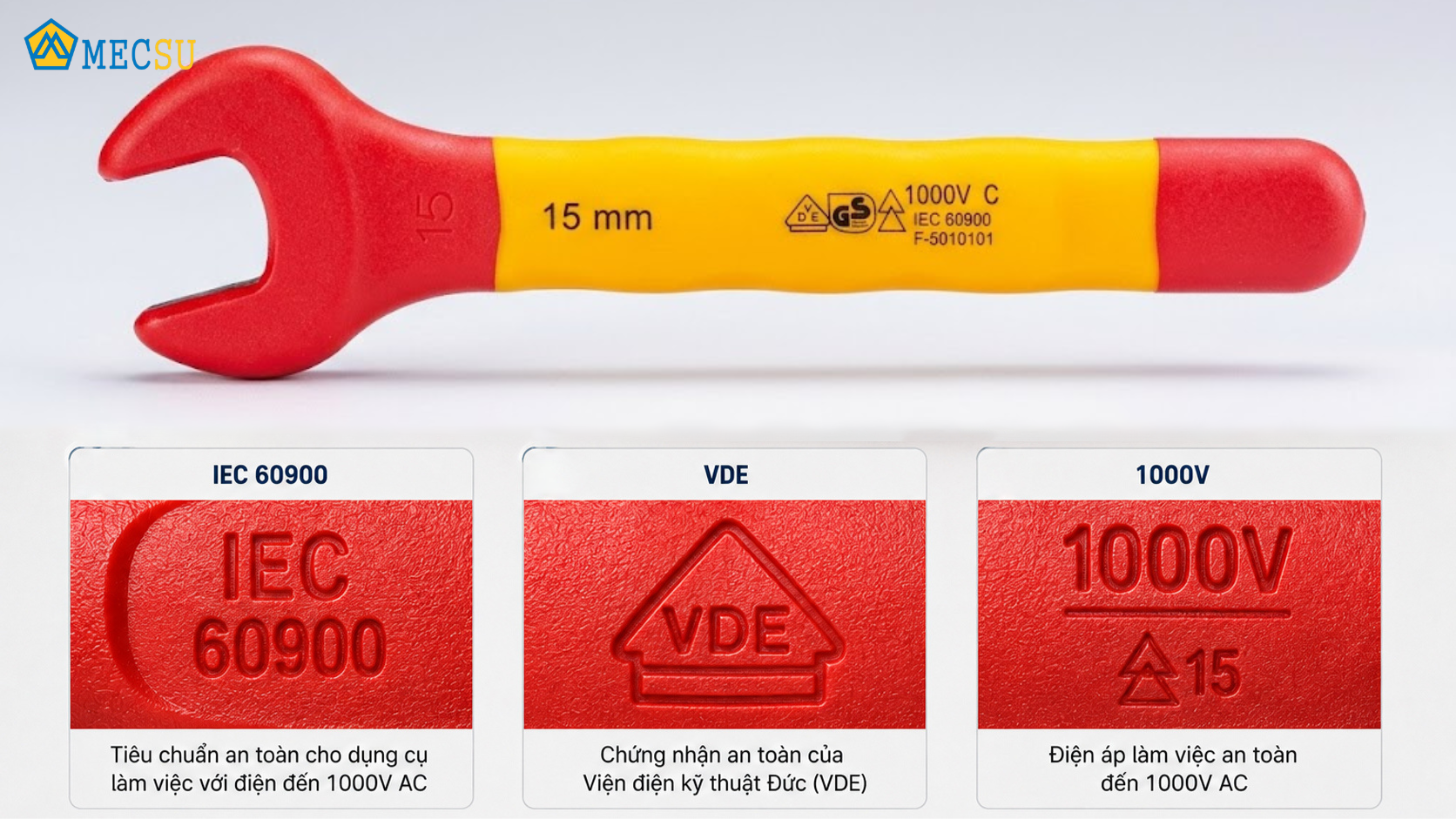 Kiểm tra marking IEC 60900 và tình trạng lớp cách điện trên cờ lê